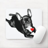 Happy Valentine's Day French Bulldog Mousepad (Mit Mouse)