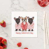Happy Valentines Day French Bulldog Serviette (Beispiel)