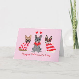 Happy Valentines Day French Bulldogs Feiertagskarte