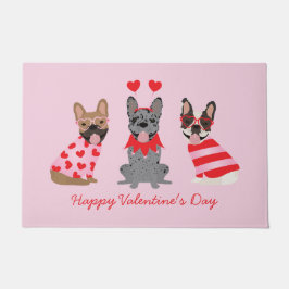 Happy Valentines Day French Bulldogs Fußmatte