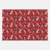Happy Valentines Day French Bulldogs Geschenkpapier Set (Vorderseite 2)