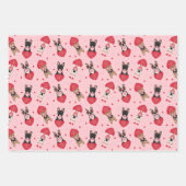 Happy Valentines Day French Bulldogs Geschenkpapier Set (Vorderseite)