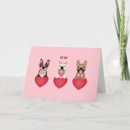 Happy Valentines Day French Bulldogs Karte