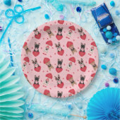 Happy Valentines Day French Bulldogs Pappteller (Party)