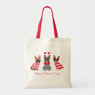 Happy Valentines Day French Bulldogs Tragetasche