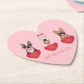 Happy Valentines Day French Bulldogs Untersetzer (angewinkelt)
