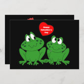 Happy Valentine's Day Frogs - Flachkarte Feiertagskarte (Vorne/Hinten)