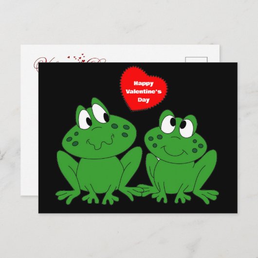 Happy Valentine's Day Frogs Postkarte (Vorne/Hinten)