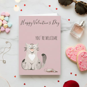 Happy Valentine's Day From Cat Funny Karte