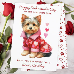 Happy Valentines Day From Dog Yorkshire Terrier Feiertagskarte