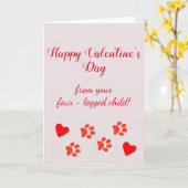 Happy Valentine's Day from the Pet Cat Dog Karte (Gelbe Blume)