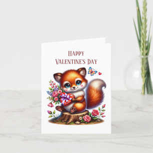 Happy Valentine's Day Fuchs Nachricht hinzufügen Feiertagskarte