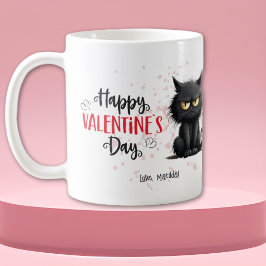 Happy Valentines Day Funny Black Cat Kaffeetasse