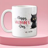 Happy Valentines Day Funny Black Cat Kaffeetasse