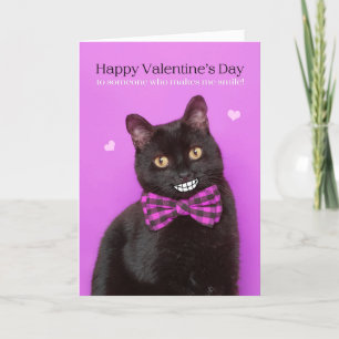 Happy Valentine's Day Funny Cat mit großem Lächeln Feiertagskarte