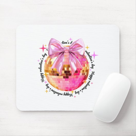 Happy Valentine's Day Funny Coquette Disco Ball Gi Mousepad (Mit Mouse)