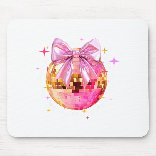 Happy Valentine's Day Funny Coquette Disco Ball Gi Mousepad (Vorne)