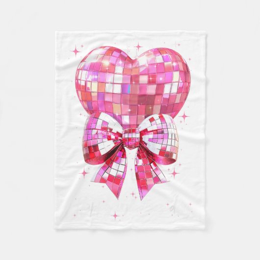 Happy Valentine's Day Funny Coquette Disco Ball He Fleecedecke (Vorderseite)