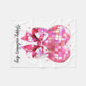Happy Valentine's Day Funny Coquette Disco Ball He Fleecedecke (Vorderseite (Horizontal))