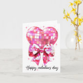 Happy Valentine's Day Funny Coquette Disco Ball He Karte (Gelbe Blume)