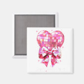 Happy Valentine's Day Funny Coquette Disco Ball He Magnet (Vorderseite/Rückseite)