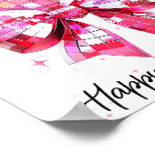 Happy Valentine's Day Funny Coquette Disco Ball He Poster (Ecke)