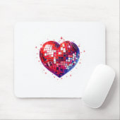 Happy Valentine's Day Funny Coquette Red Disco Bal Mousepad (Mit Mouse)