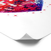 Happy Valentine's Day Funny Coquette Red Disco Bal Poster (Ecke)