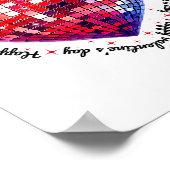 Happy Valentine's Day Funny Coquette Red Disco Bal Poster (Ecke)