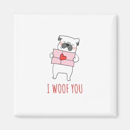 Happy Valentine's Day - Funny Dog Valentine Quotes Magnet (Vorne)