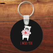 Happy Valentine's Day - Funny Dog Valentine Quotes Schlüsselanhänger (Vorderseite)