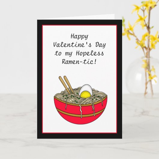 Happy Valentine's Day | Funny Food Puffer Card Karte (Gelbe Blume)