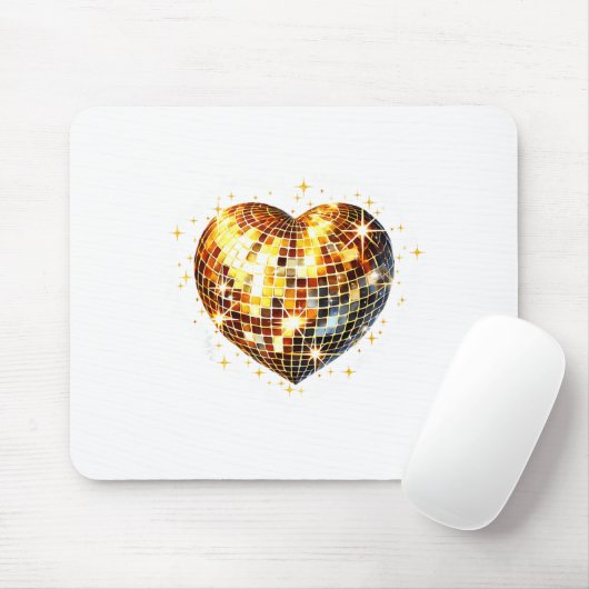 Happy Valentine's Day Funny Gold Coquette Disco Ba Mousepad (Mit Mouse)