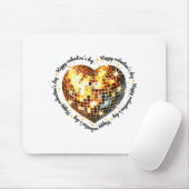 Happy Valentine's Day Funny Gold Coquette Disco Ba Mousepad (Mit Mouse)