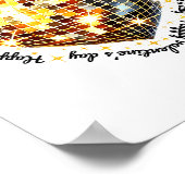Happy Valentine's Day Funny Gold Coquette Disco Ba Poster (Ecke)