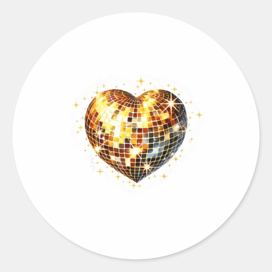 Happy Valentine's Day Funny Gold Coquette Disco Ba Runder Aufkleber (Vorderseite)