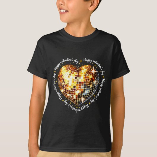 Happy Valentine's Day Funny Gold Coquette Disco Ba T-Shirt (Vorderseite)