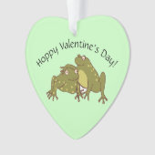 Happy Valentines Day Funny Hoppy Frogs in Liebe Ornament (Vorderseite)