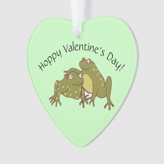 Happy Valentines Day Funny Hoppy Frogs in Liebe Ornament (Vorderseite)