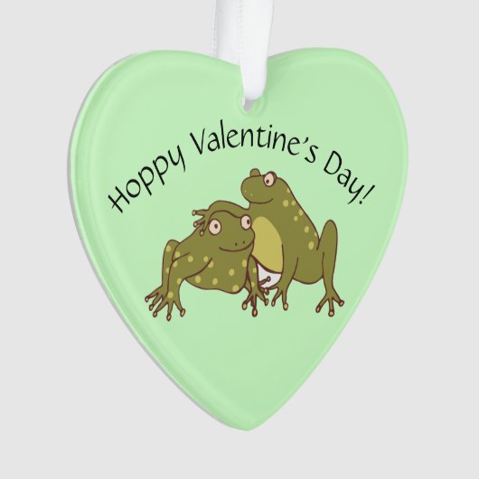 Happy Valentines Day Funny Hoppy Frogs in Liebe Ornament (Vorderseite)