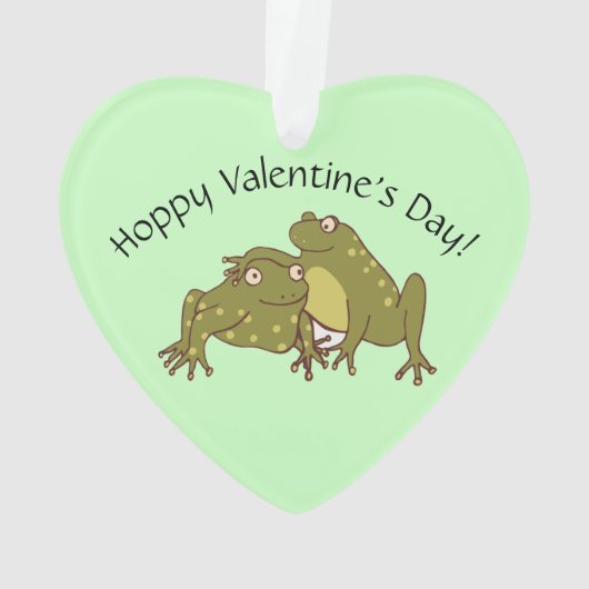 Happy Valentines Day Funny Hoppy Frogs in Liebe Ornament (Rückseite)