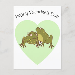 Happy Valentines Day Funny Hoppy Frogs in Liebe Postkarte