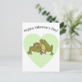 Happy Valentines Day Funny Hoppy Frogs in Liebe Postkarte (Stehend Vorderseite)