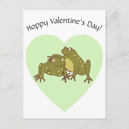 Happy Valentines Day Funny Hoppy Frogs in Liebe Postkarte (Vorderseite)