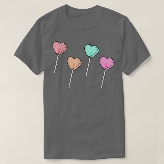 Happy Valentine's Day Funny Lollipop Herz Grafik T-Shirt (Design vorne)