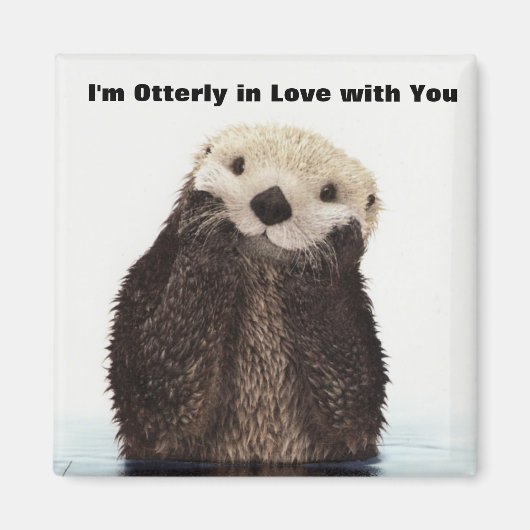 Happy Valentines Day Funny Otter Magnet (Vorne)