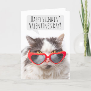 Happy Valentine's Day Funny Sarcastic Cat Feiertagskarte