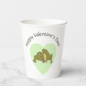 Happy Valentines Day Funny Valentine Frösche in Li Pappbecher (Rückseite)