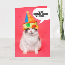 Happy Valentines Day für alle Funny Cat in Clown Feiertagskarte