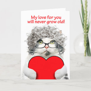 Happy Valentines Day für alle Senior Cat Liebe Feiertagskarte